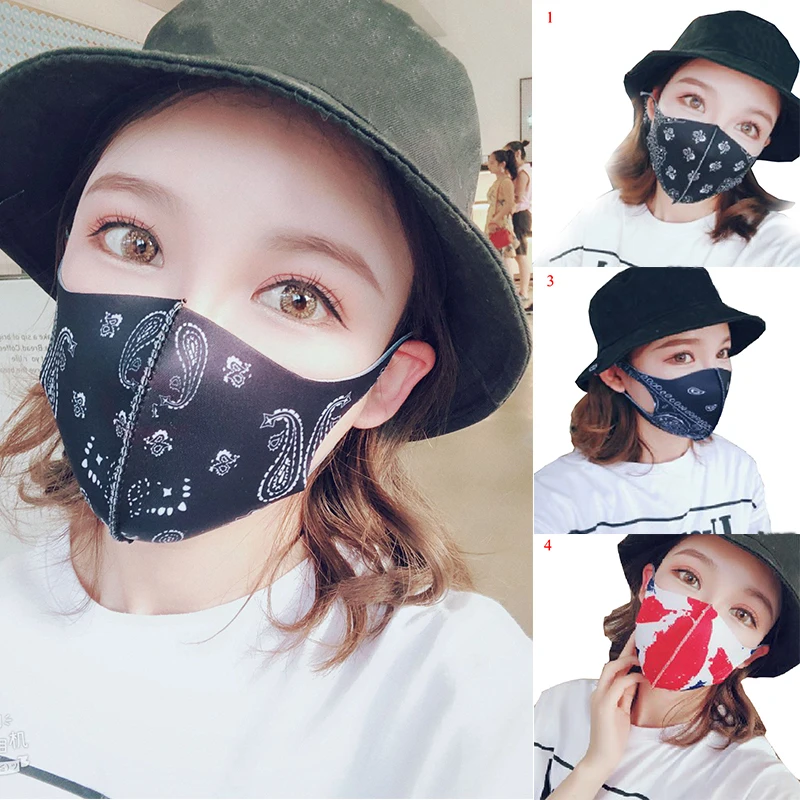 Fashion Black Mask Mouth Cotton Cartoon Face Reusable Windproof Masks | Аксессуары для одежды