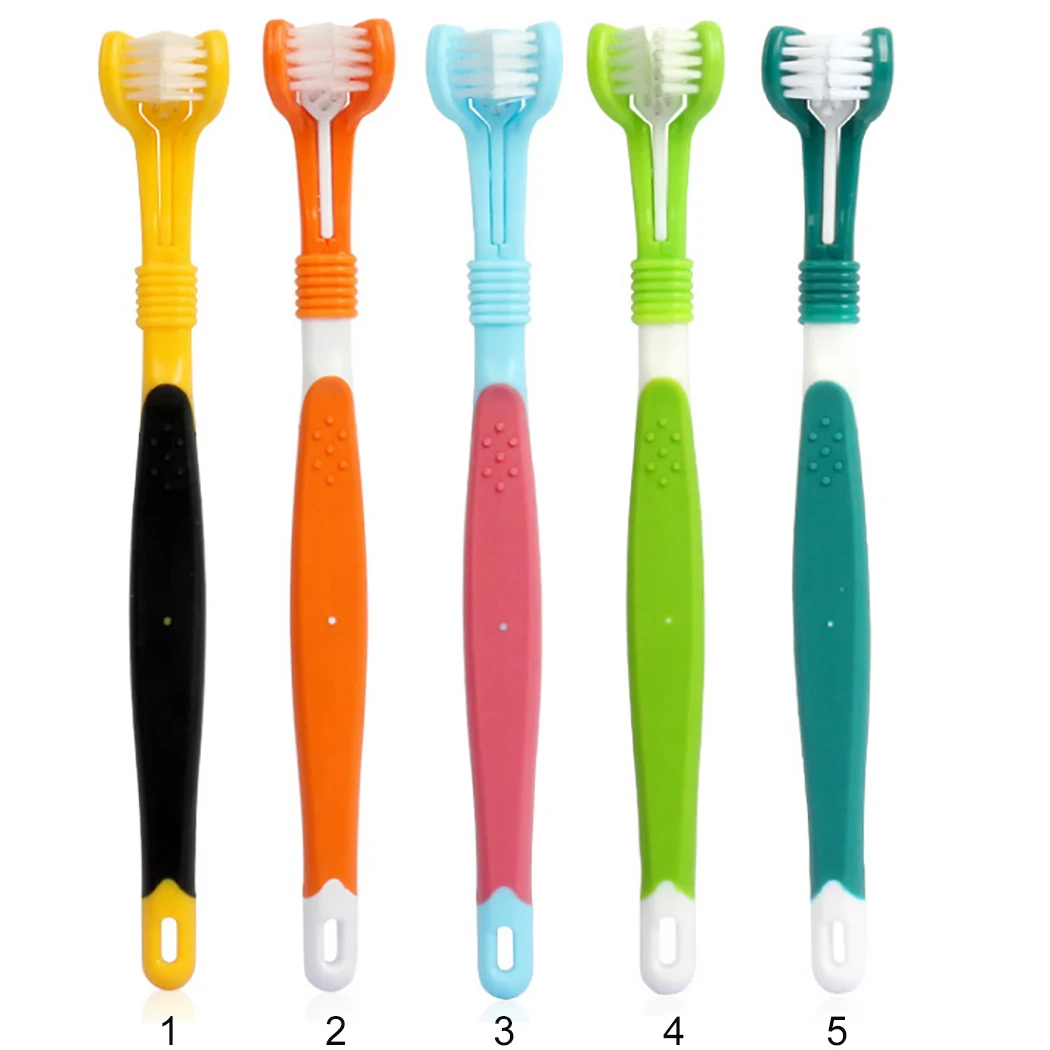 

3 Sided Dog Pet Toothbrush Bad Breath Tartar Teeth Care For Cat Dog Pets Soft Tooth Cleaning Brush Soft Pet Finger Toothbrush