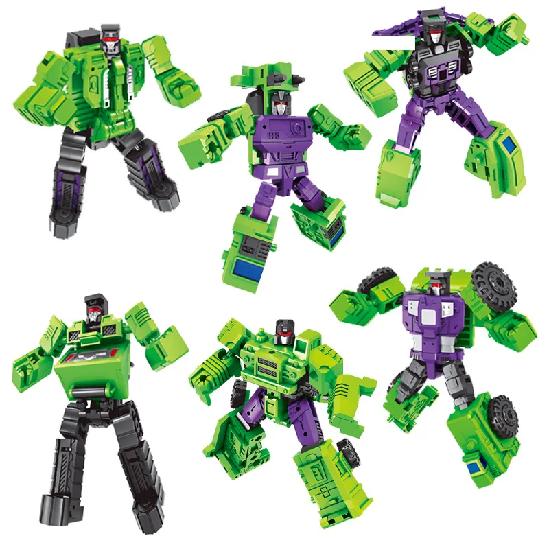 

Transformation 6 in 1 Model Defensor Devastator Toys Action Figure Robot Plastic Toys BEST Gift For Education Children