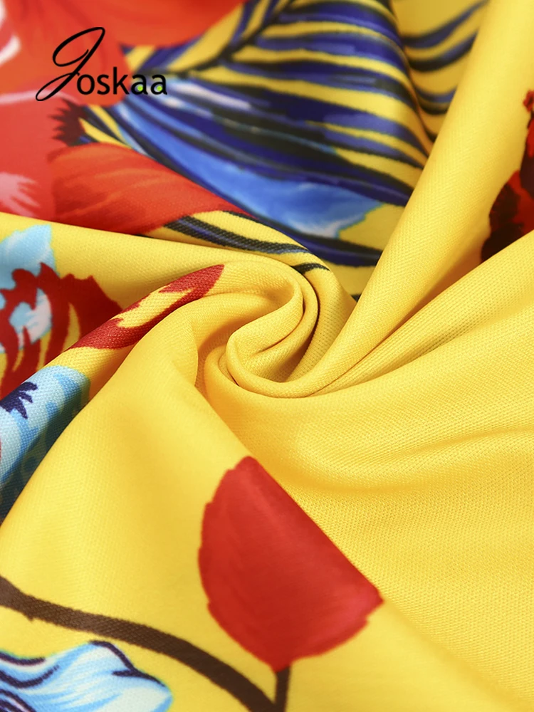 

Joskaa Floral Printed Evening Long Dress Vacation One Piece Prom Spaghetti Strap Sleeveless Backless Outwear Holiday Fitness