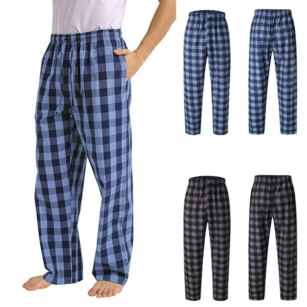 

Fashion Men's Casual Plaid Pants Loose Sport Plaid Pajama Pants Trousers Casual Harem Men Jogger Fashion Streetwear Pants #45
