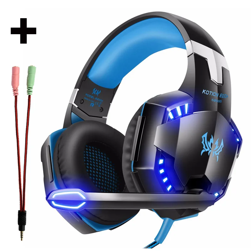 Headphone and Cable Большие проводные игровые наушники для компьютера пк с микрофоном шумоподавлением игровая гарнитура для компьютера компьютерные наушники игровые - Цвет: Headphone and Cable