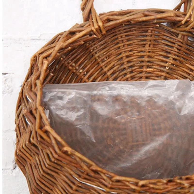 

Promotion! 2 Pcs Handmade Woven Hanging Basket Natural Wicker Hanging Storage Basket 31X38Cm & 23X15X29Cm