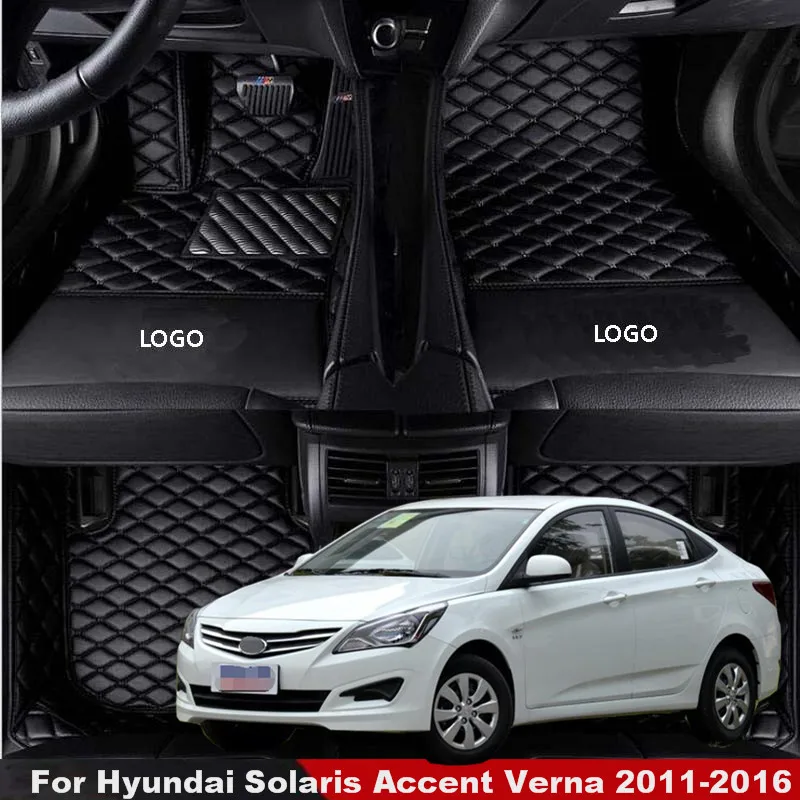 

Автомобильные коврики для Hyundai Solaris Accent Verna 2011 2012 2013 2014 2015 2016, автомобильные коврики для интерьера, аксессуары, автомобильные коврики