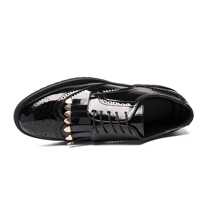 Туфли мужские классические кожаные роскошные деловые туфли без застежки броги