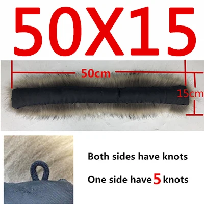 50cmx15cm Новинка, высокое качество, зима, натуральный мех енота, воротник, женские шарфы, модное пальто, свитер, шарфы, шапка большого размера - Цвет: 50cmx15cm