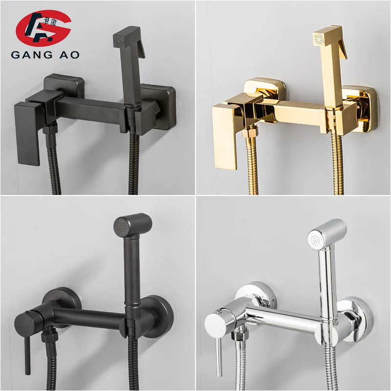 Угловой смеситель для биде Латунный однорычажный кран холодной и горячей воды