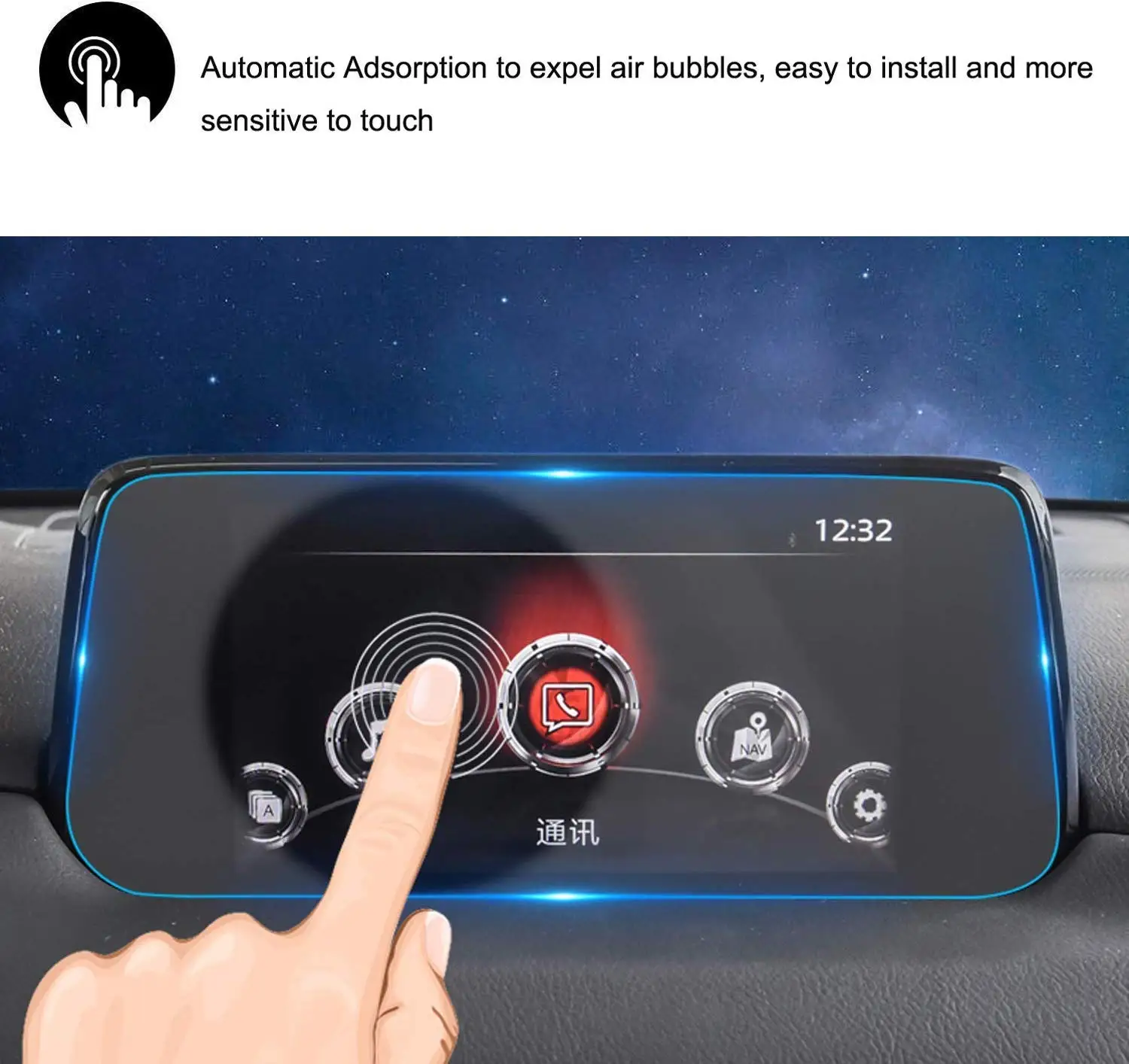 for Mazda CX-5 2017 2018 2019 2020 7 Inch Car Navigation Screen Protector Ultra HD in-Dash Clear Tempered Glass | Автомобили и