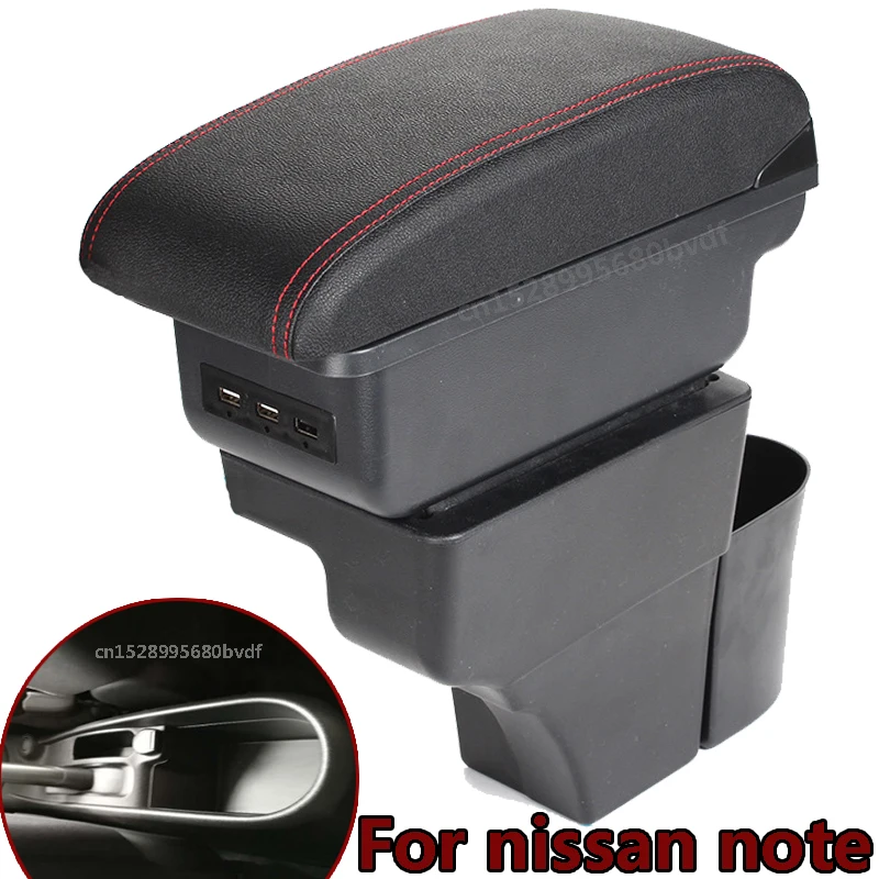 

For Nissan Note Armrest Box Car Central Armrest Storage Box Cup Holder Modification Accessorissories