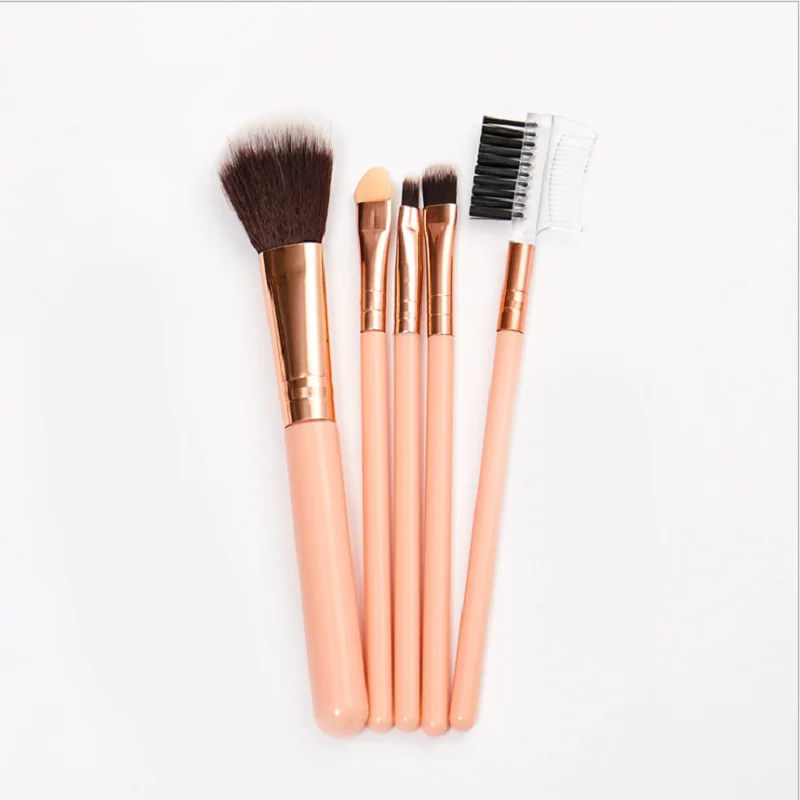 

New Small 5pcs Makeup Brush Set 5pcs Fiber Hair Plastic Handle Eye Shadow Brush Beauty Tool