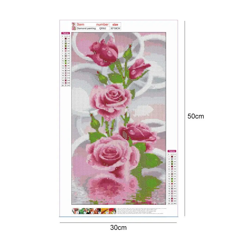 5D Full Drill Mosaic Round Diamond DIY Painting Pink Flower Handmade Cross Stitch Craft Embroidery Kits Household Decor | Дом и сад