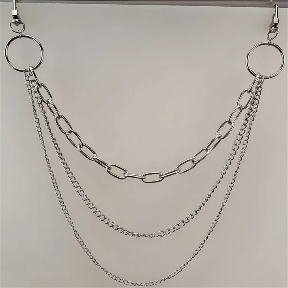 

Fashion Punk Hip Hop Trendy Single/Three Layer Belt Key Chain Waist Pants Chain Jeans Long Metal Clothing Accessories Jewelry