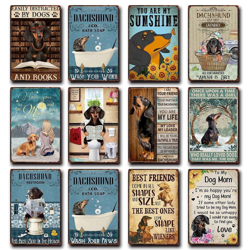 [Kelly66] Собака Такса мой друг мыло Книга кофе жестяное искусство Металлический