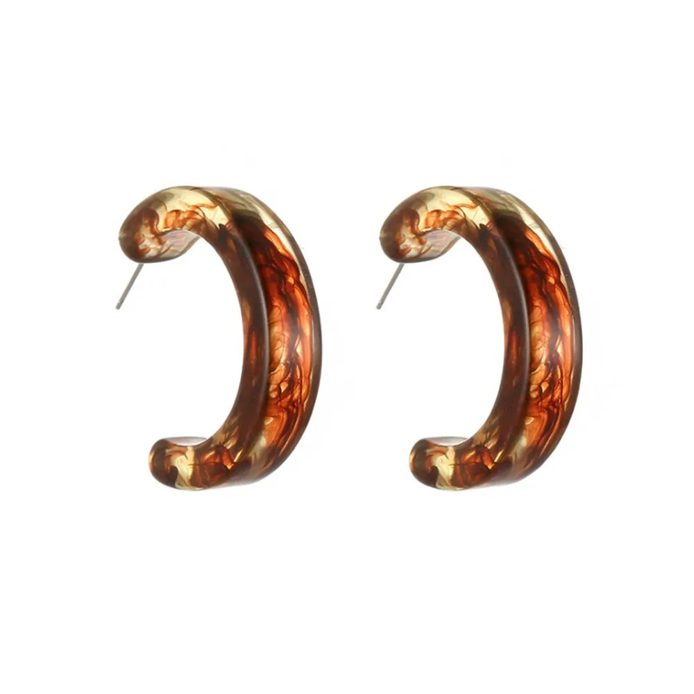 

Fashion Temperament Contracted Retro Earring cream-colored Geometric C Shape Earrings Design Earrings