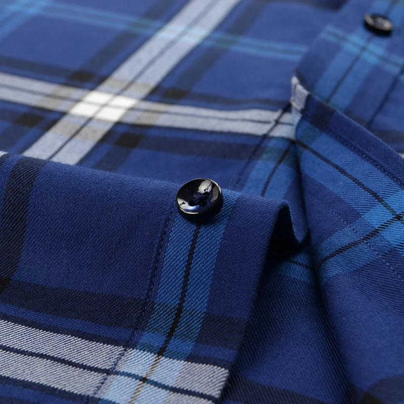 100% Cotton Men's Formal Shirt Classic Plaid Long Sleeve Shirt S-4XL Suitable For Business And Leisure Fashion Slim-fit Men's