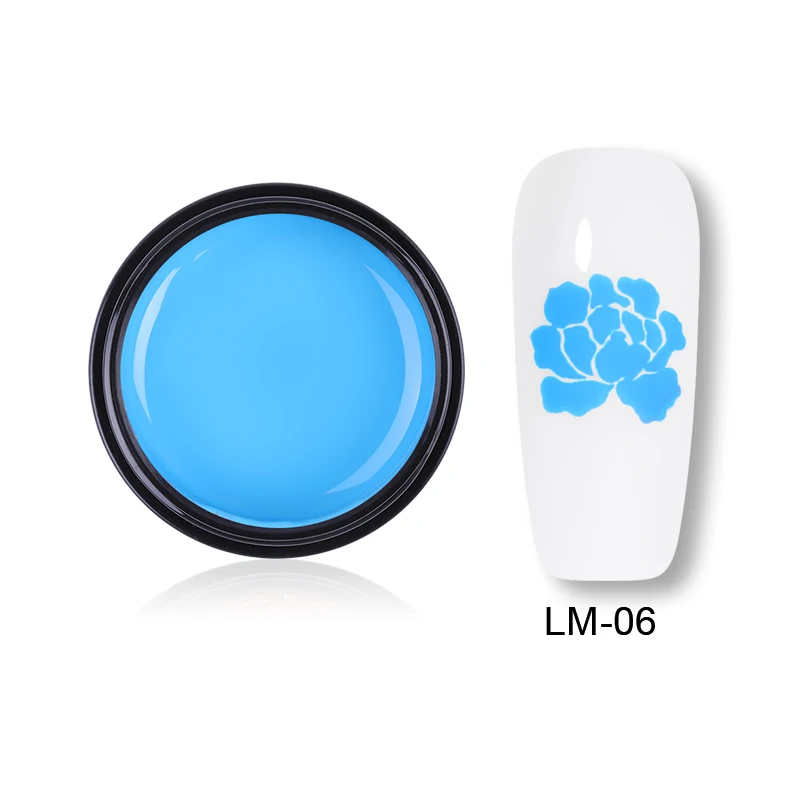 LM-06 LEMOOC, 5 мл, гель для стемпинга для ногтей, 14 цветов, гель для рисования, лак для ногтей, впитывающий УФ-гель для ногтей, цветная пластина для штампов - Цвет: LM-06