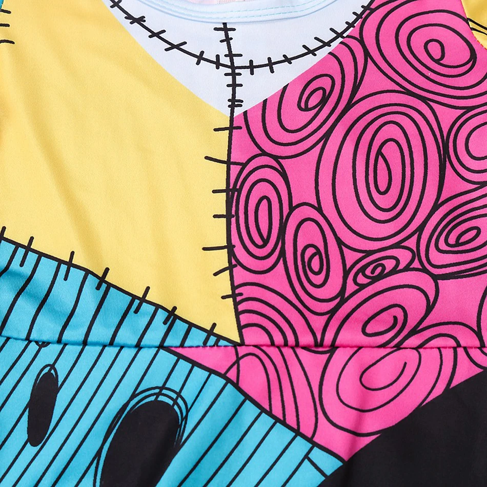 Мультяшное платье Салли на Хэллоуин Кошмар перед Рождеством для девочек наряд