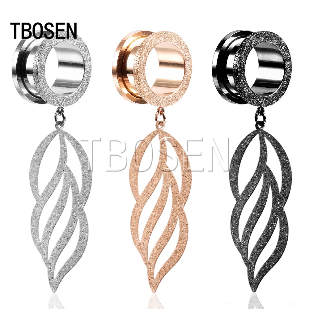 TBOSEN новые серьги из нержавеющей стали с логотипом в виде листа Для Пирсинга Ушей