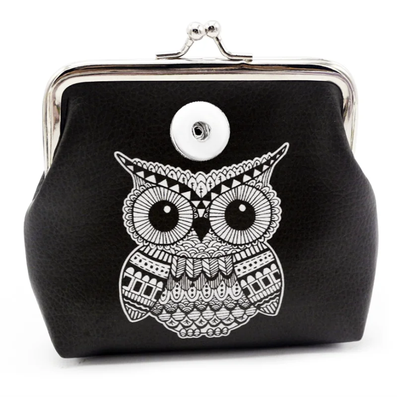 Единорог Сова Слон из искусственной кожи 18 мм Кнопка Ювелирная Монета Кошельки