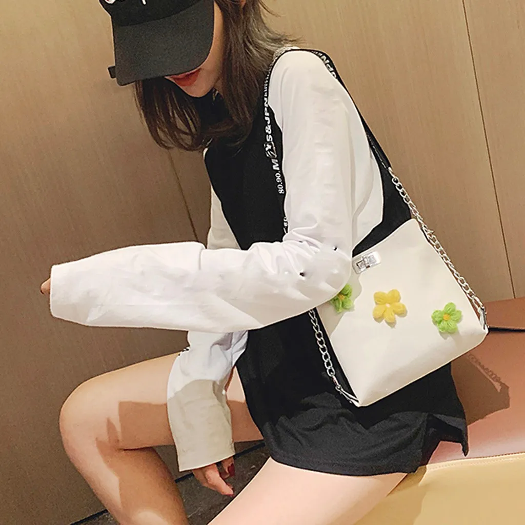 Женская Холщовая Сумка с буквенным цветочным принтом сумка через плечо замком и