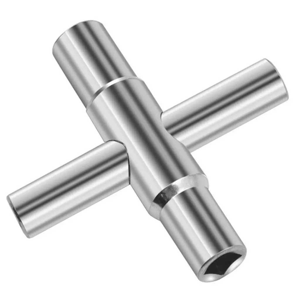 

Multifunction 4 Ways Universal Cross Wrench Key Plumber Key For Train Electrical Gas Meter Radiator Cabinets Square Faucet