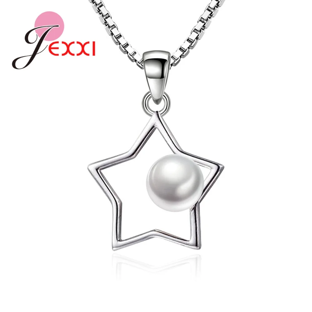 Фото Pretty JEXXI ювелирные ожерелья для женщин женские подарки пентаграмма с белым