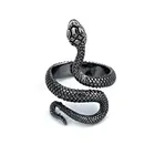 Женское кольцо со змеиным узором, регулируемое кольцо в стиле ретро, в европейском стиле