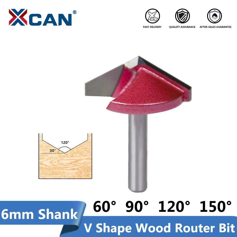 Концевая фреза XCAN вольфрамовый карбид вольфрама с V образным пазом хвостовик 6 мм