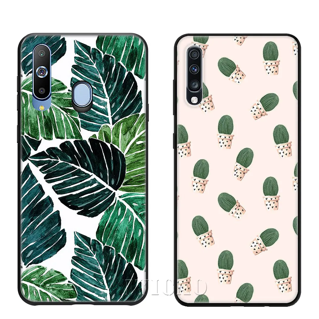 Plant cactus flower Soft Silicone Case for Samsung Galaxy J6 A9 A8 A7 A6 Plus 2018 A5 A3 2016 2017 Phone Cover | Мобильные телефоны