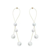925 silver needle imitation pearl long hanging drop ear tassel transparent fish line earrings women fashion fine jewelry gifts
