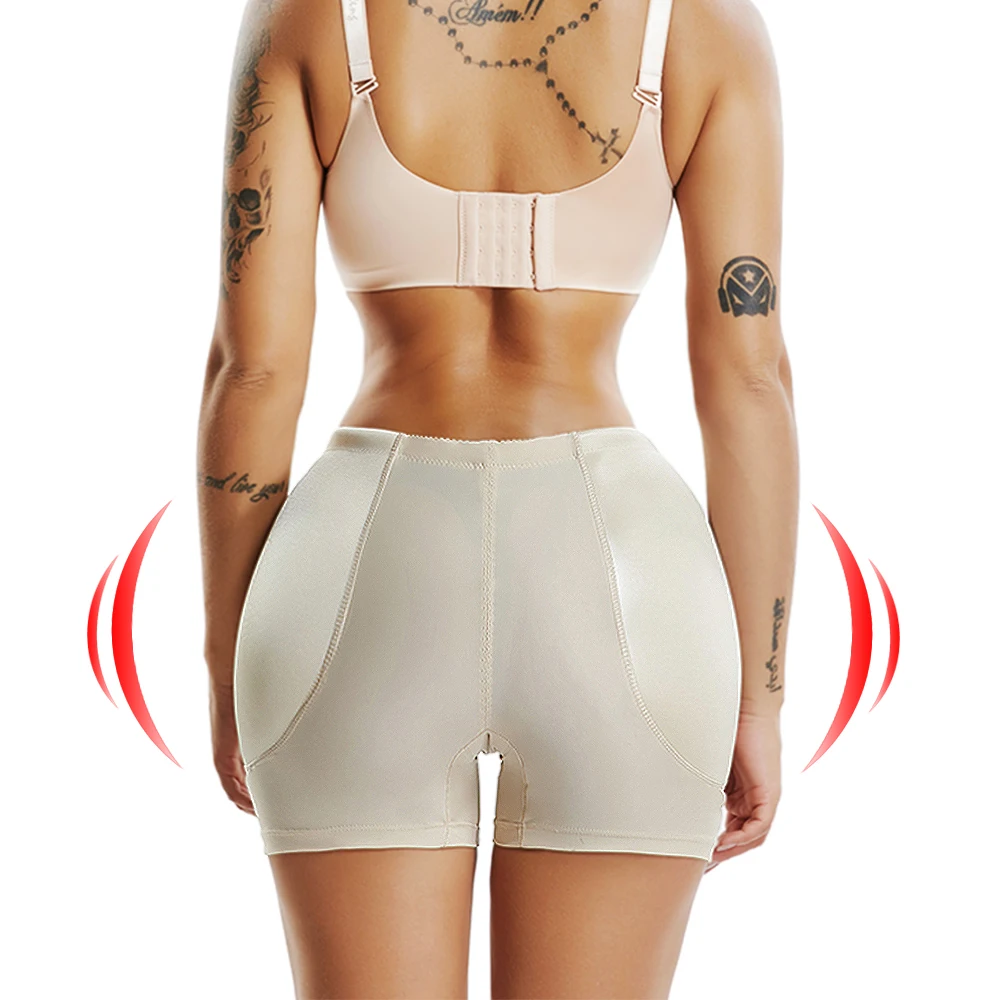 Nude Middle-waisted Потрясающие Бесшовные женские Шейперы для увеличения ягодиц, мягкие контрольные трусики, Трусы-шорты, поддельные трусы для бедер и ягодиц, нижнее белье - Цвет: Nude Middle-waisted