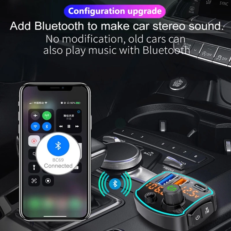 

2021 New Car Bluetooth 5.0 Stereo Receiver Mp3 Player USB Quick Charge Fast Charger Support Bluetooth DSP Music
