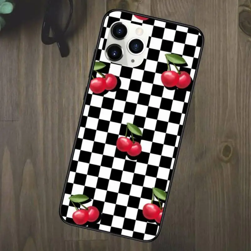 

Black white checkered flame Phone Case for iPhone 11 12 mini pro XS MAX 8 7 Plus X XS XR