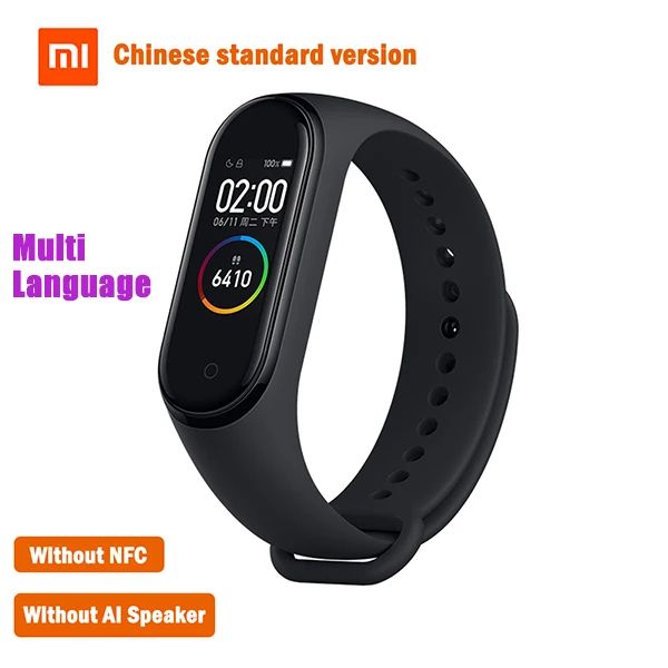 Chinese Version Оригинальная глобальная версия, Xiaomi mi, браслет 4, фитнес, пульсометр mi Band 4, китайская версия, смарт-браслет и подарочный ремешок - Цвет: Chinese Version