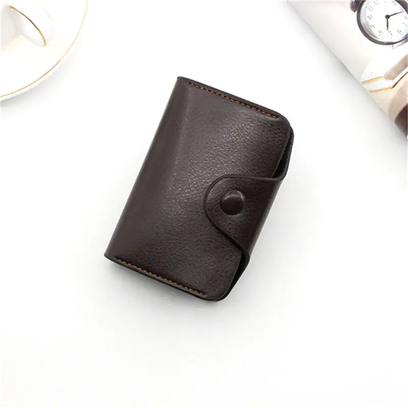 deep brown Фиолетовый 1 шт. 11 слотов держатель для карт из натуральной кожи однотонный цветной кошелек для карт на молнии чехол для визиток унисекс кошелек для монет - Цвет: deep brown