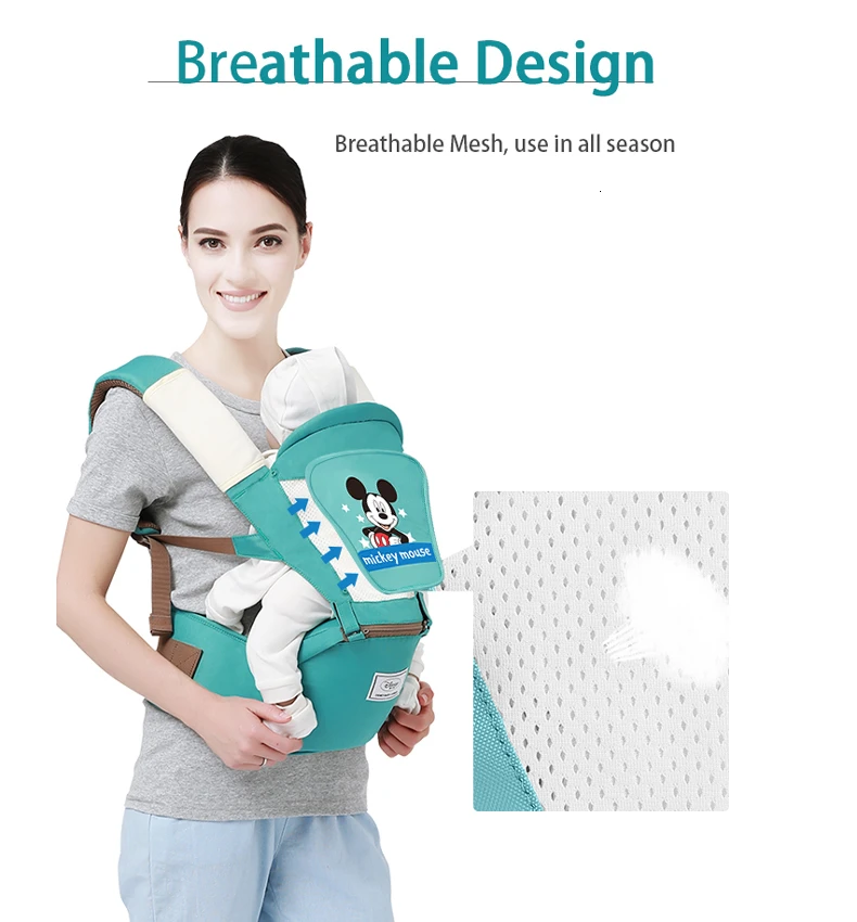 Disney Baby Carrier младенец Хипсит эргономичное переднее многофункциональное приспособление для переноски детей на открытом воздухе аксессуары disney