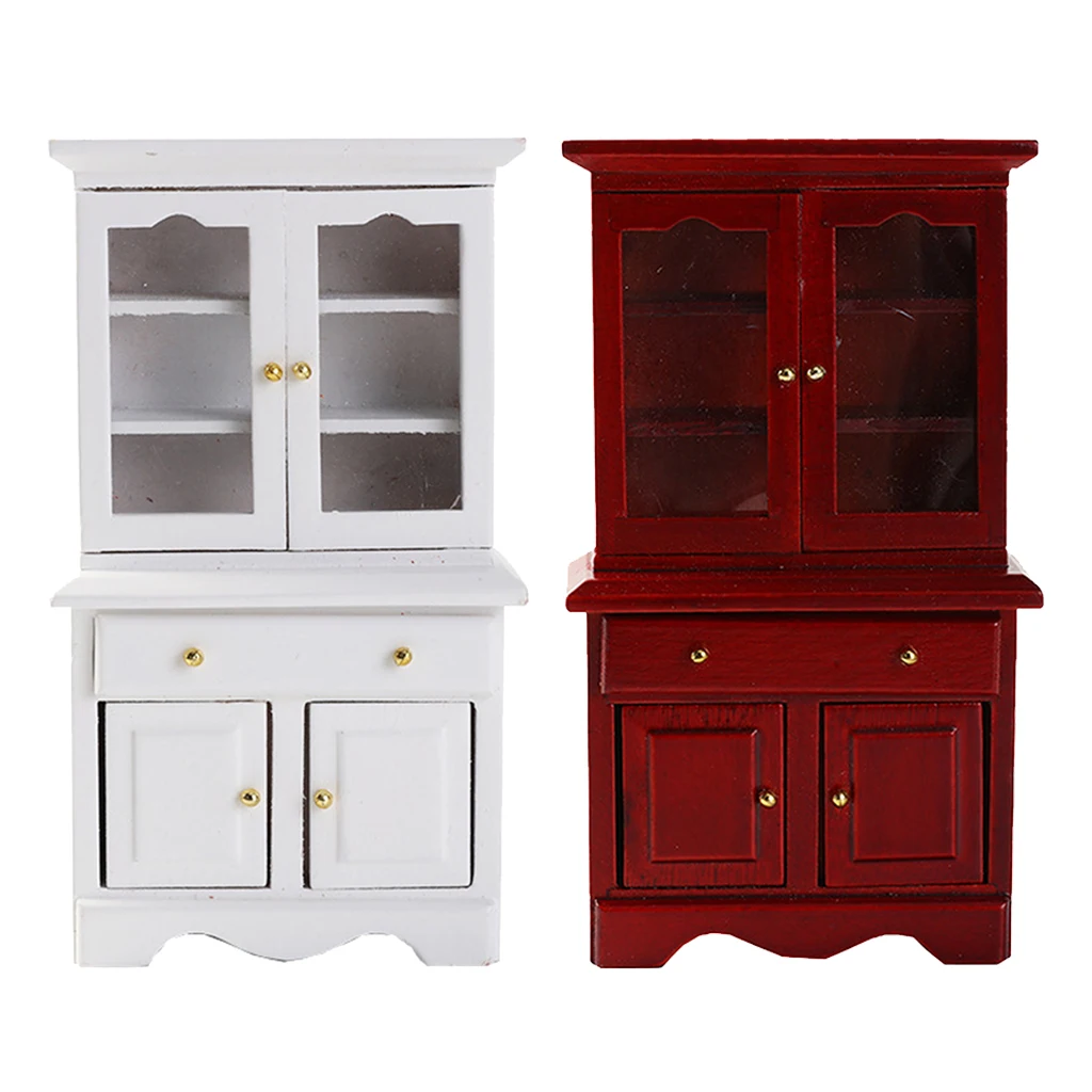

1:12 Scale Dollhouse Birch Wooden Retro Cabinet Bedroom Furniture Decorative