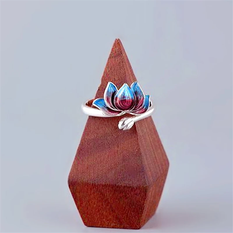 Женское регулируемое кольцо в этническом креативном стиле из стерлингового