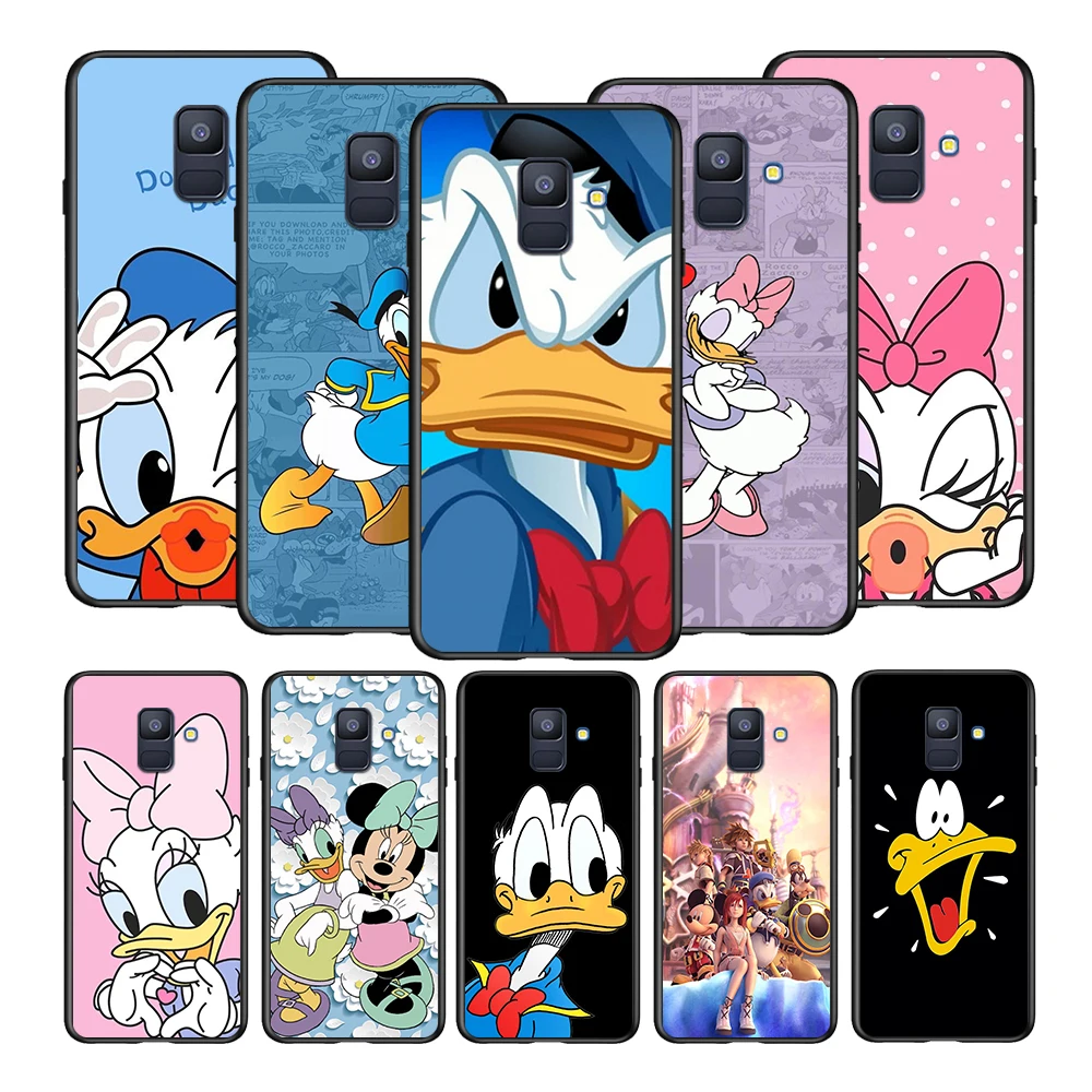 

Cartoon Donald Duck Soft TPU For Samsung Galaxy A8 A9 A7 A750 A6 A5 A3 A6S A8S Star Plus 2016 2017 2018 Black Phone Case