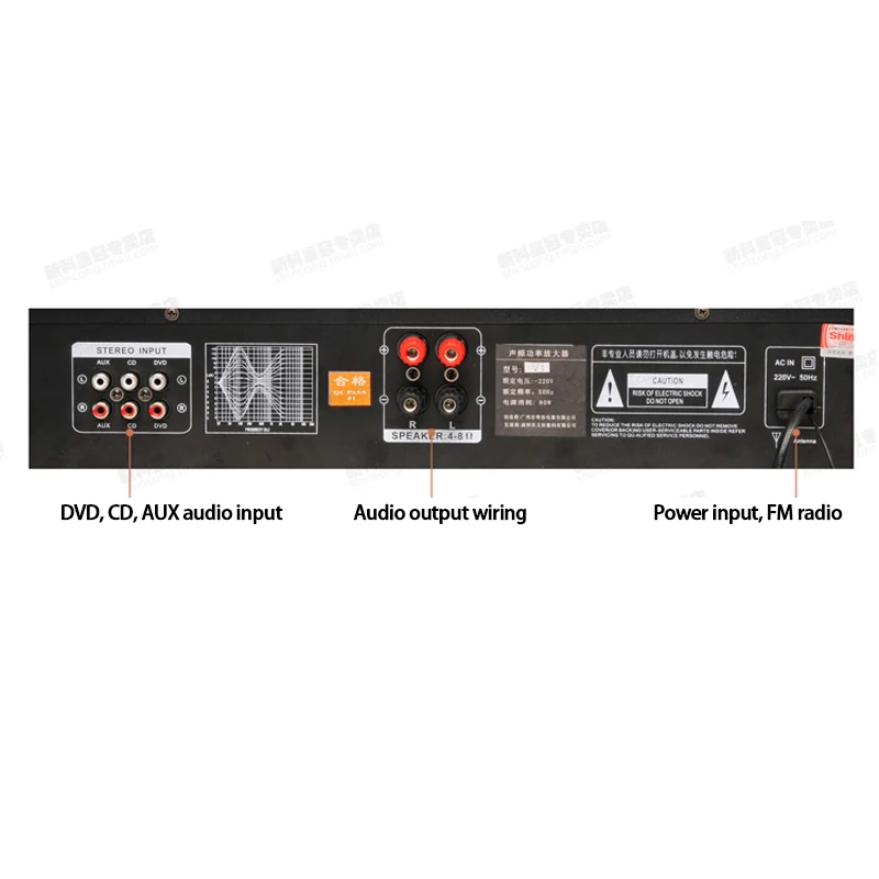 

KYYSLB 80W*2 4-8ohm LED-708 Professional Dual Channel High Power Amplifier KTV Stage Singing Karaoke Power Amplifier
