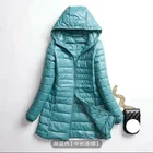 Зимняя женская Ультралегкая тонкая пуховая куртка с капюшоном на белом утином пуху, теплое пальто с длинным рукавом, парка, Женская портативная верхняя одежда