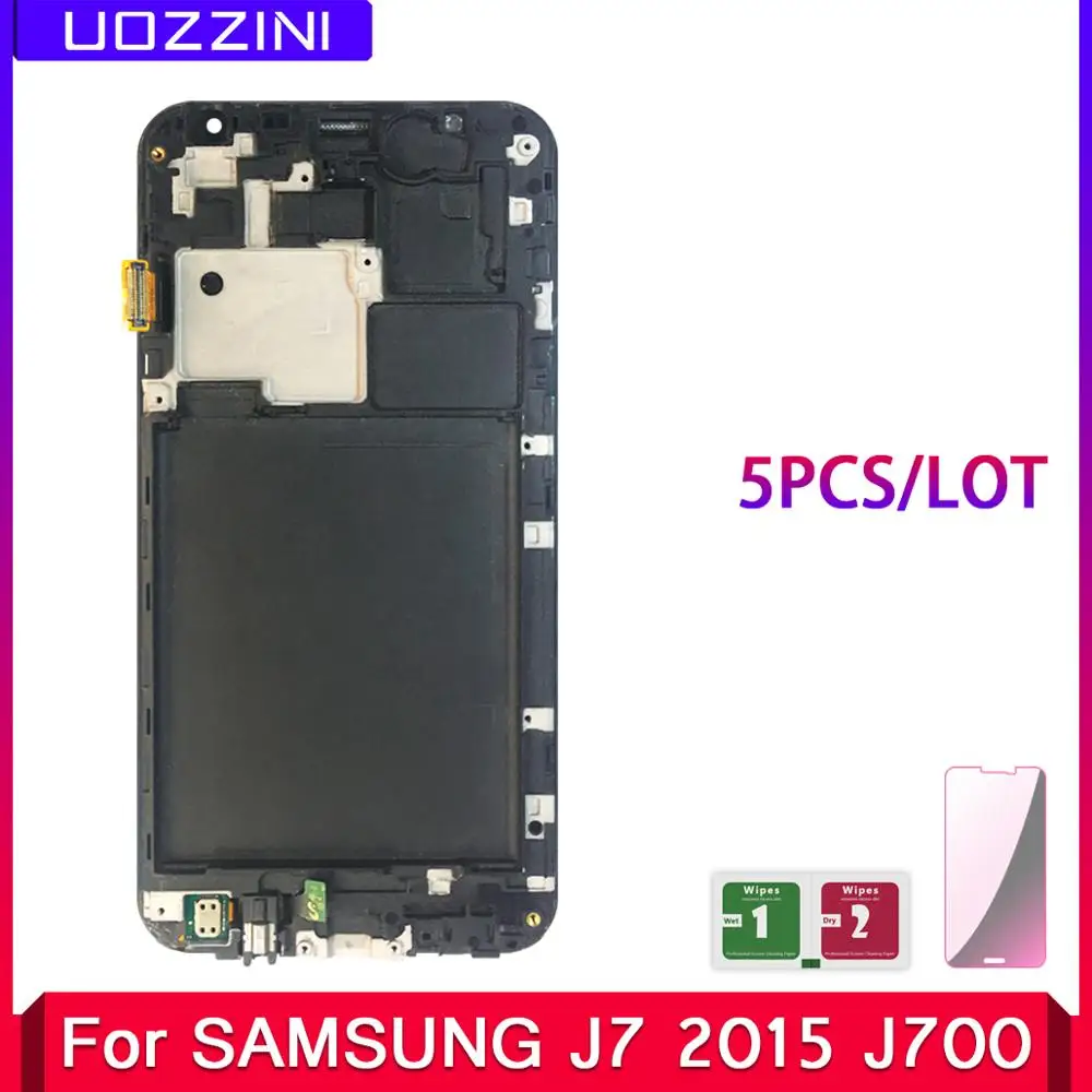 5 шт./лот Новый ЖК дисплей s для samsung Galaxy J7 2015 J700 J700F J700M J700H сенсорный экран Рамка
