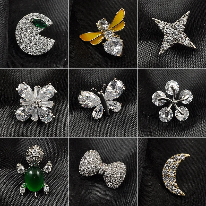 

Маленькая милая брошь в виде ананаса, Луны, кота, черепахи, бабочки, булавка на воротник, Роскошные Броши для женщин, мини-брошь для пальто, Ро...