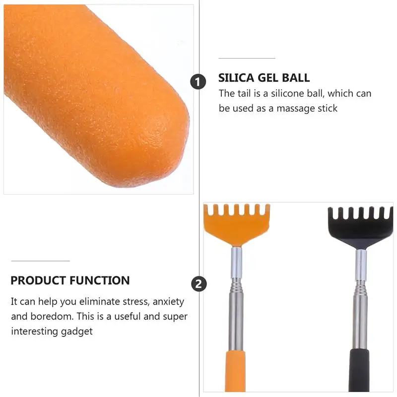 

2Pcs Extendable Back Scratchers Upgraded Health Stainless Steel Telescoping Scratchers Health Care Massager Back Scratcher