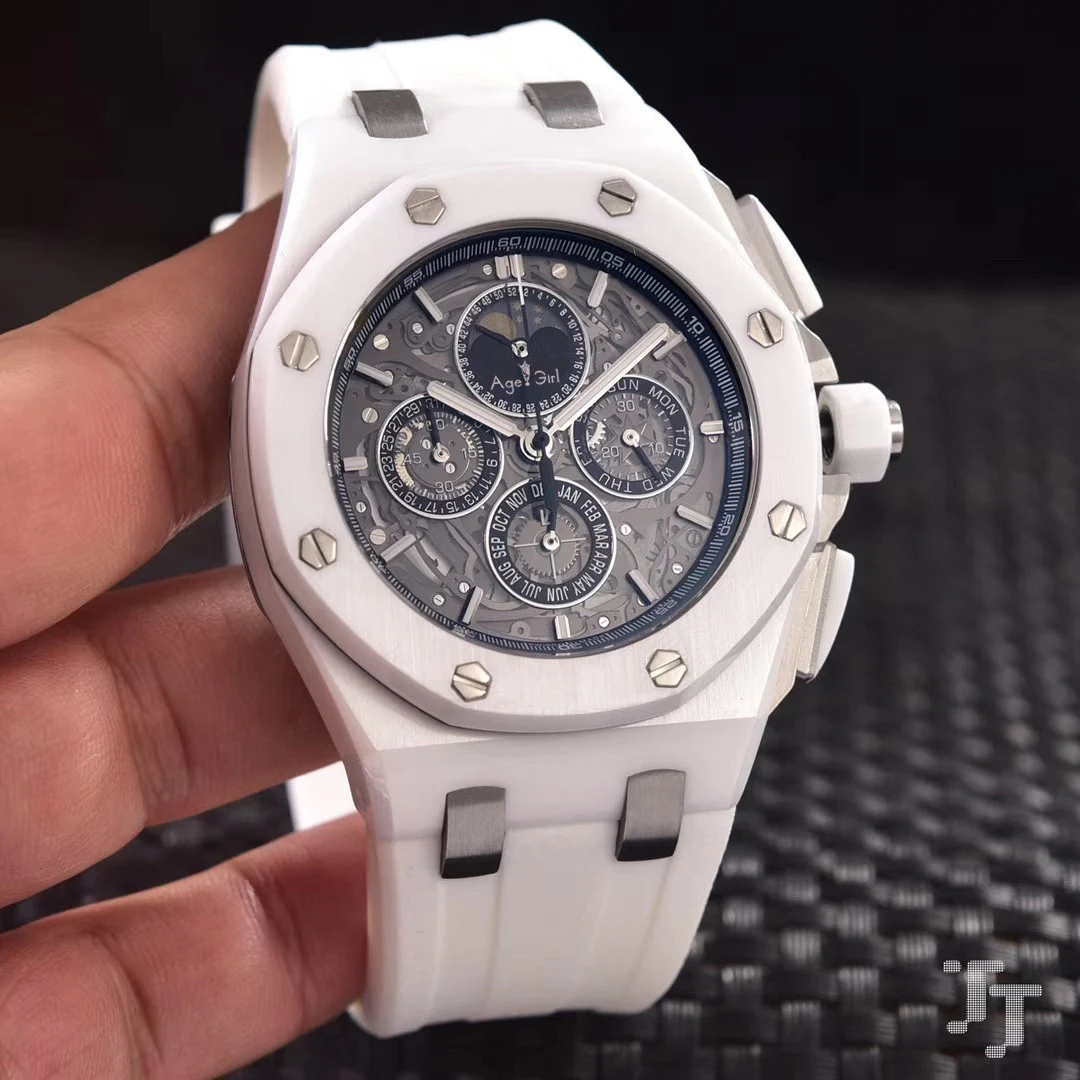 2 Роскошные брендовые новые мужские часы с хронографом и сапфиром GMT MoonPhase, белые керамические серые черные синие резиновые часы из нержавеющей стали AAA - Цвет: 2