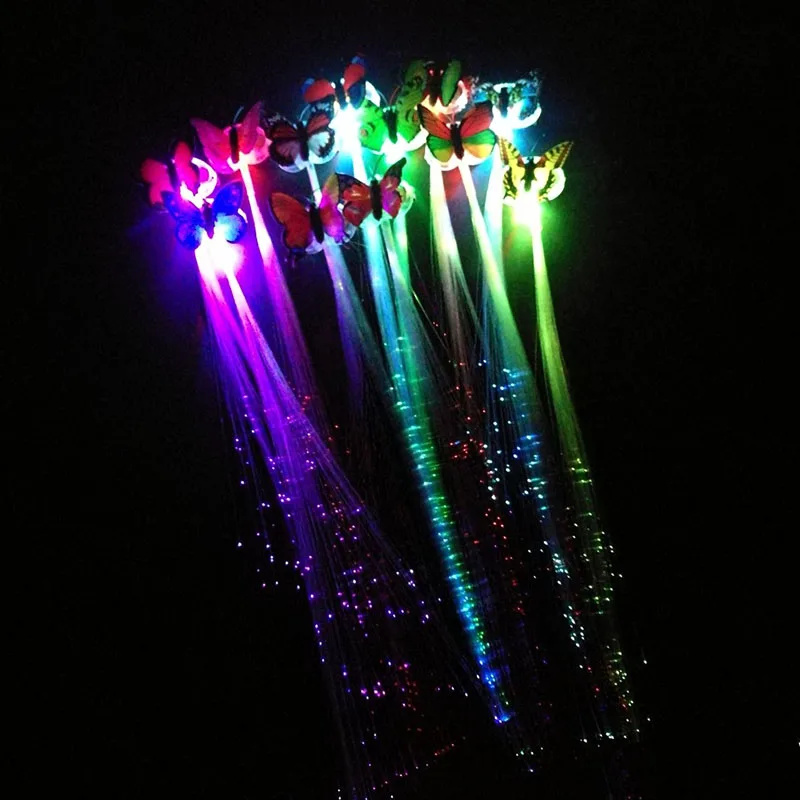

Colorful LED Glowing Flash Wigs Hair Braided Clip Hairpin Show New Year Party Christmas Decor Supplies SUB Sale