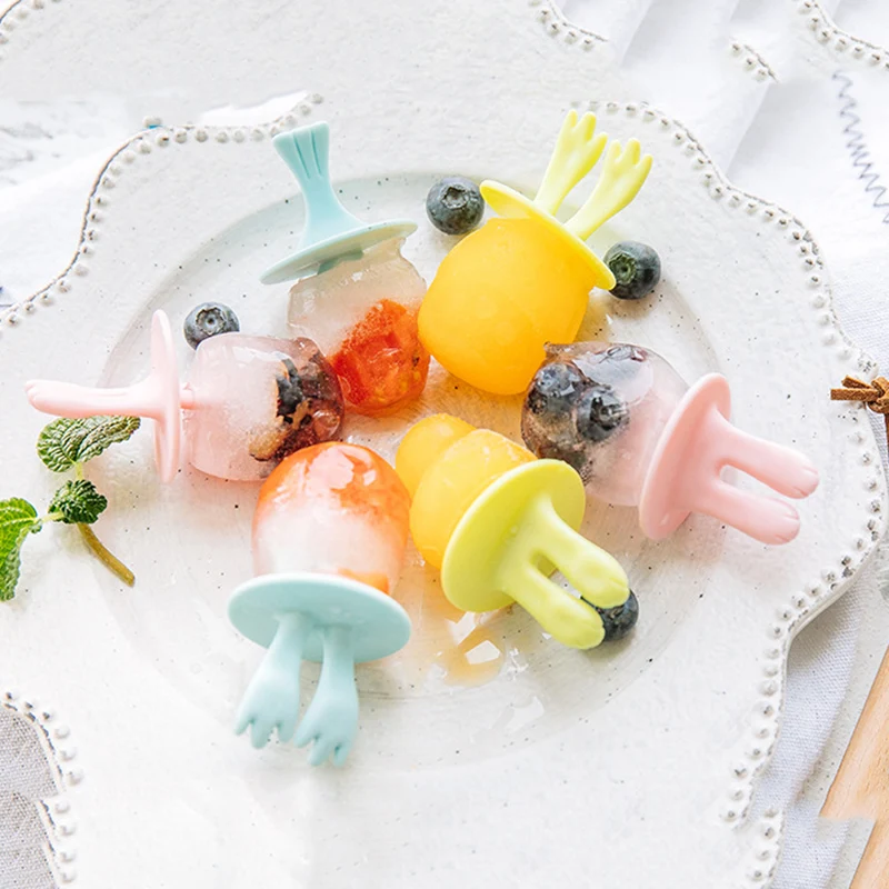 Silicone Ice Cream Cube Mold Home-Made DIY Home Children's Mini Cute Cartoon Animal Shape Popsicle Tool | Дом и сад