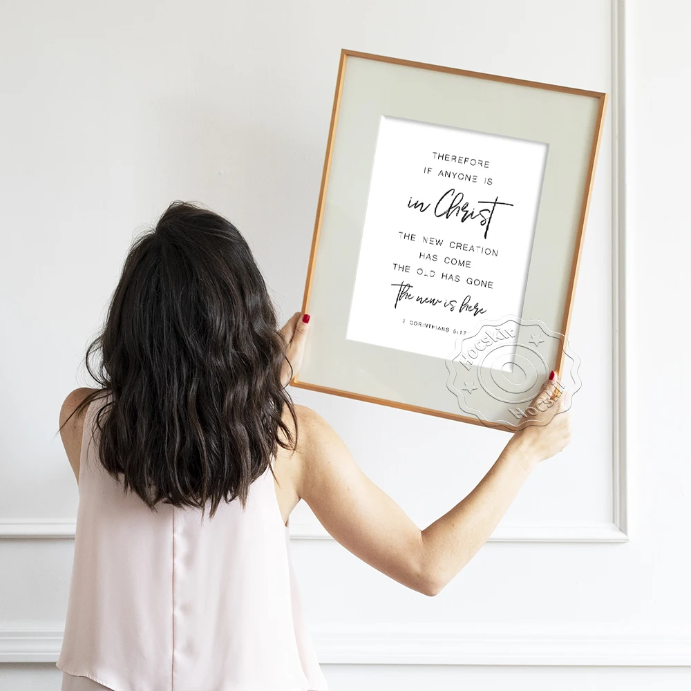 

Corinthians The New Creation Has Come Poster, Scripture Wall Picture, Bible Verse Quote Prints, Christian Baptism Blessing Gift