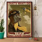 Плакат с собакой-пилотом я летаю и я знаю дела, художественный декор, домашний ВИНТАЖНЫЙ ПЛАКАТ, металлическая живопись, табличка, Настенный декор, бар, клуб, новинка