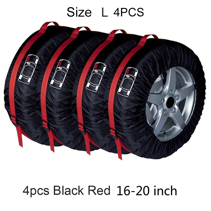 Size L 4pcs Black Чехол для автомобильных шин для автомобиля, чехол для запасных шин для гаража, аксессуары для автомобильных шин, защитная сумка для хранения шин, чехлы для автомобилей, размер S/L - Цвет: Size L 4pcs Black